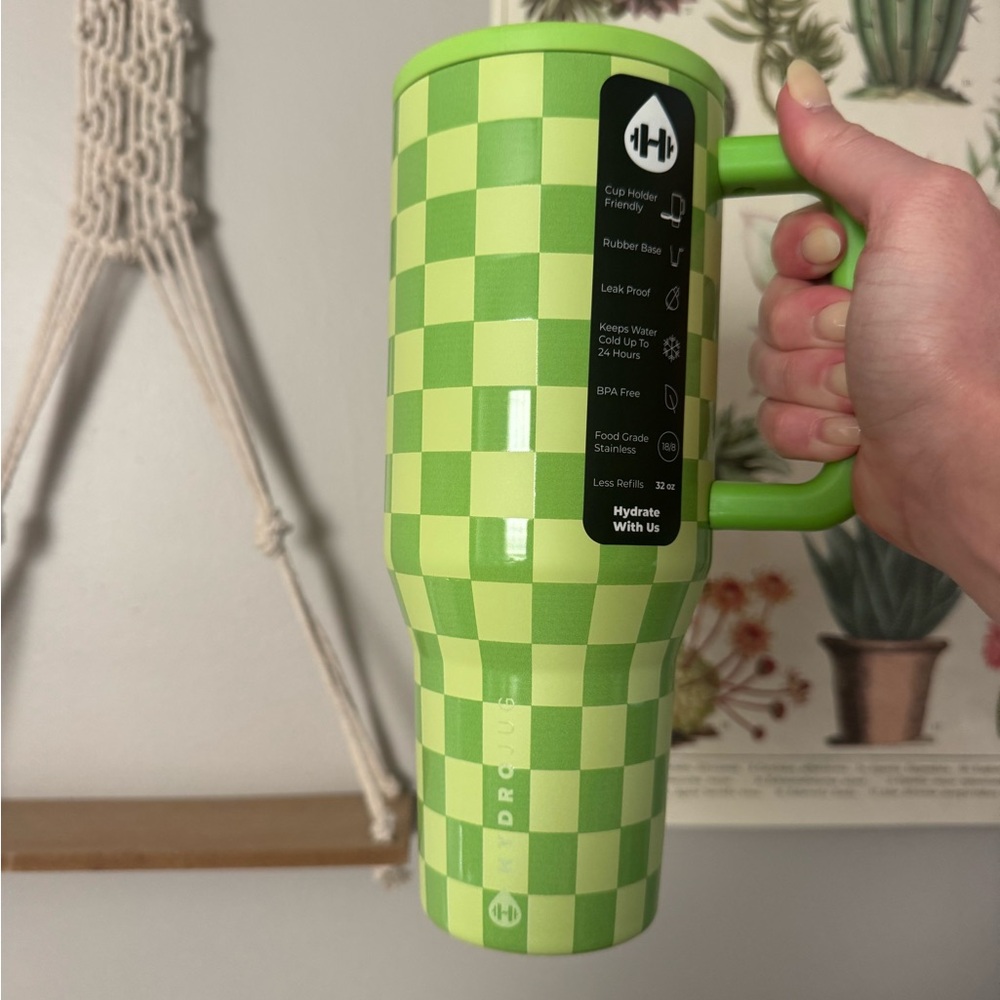 Hydrojug Traveler 32 Oz Honeydew Checkers Green | Limited Edition | New In Box